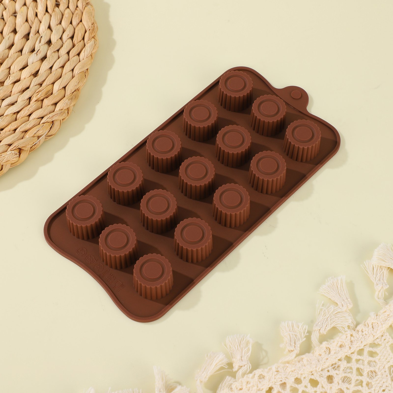 Flexible silicone mold compared with rigid chocolate mold