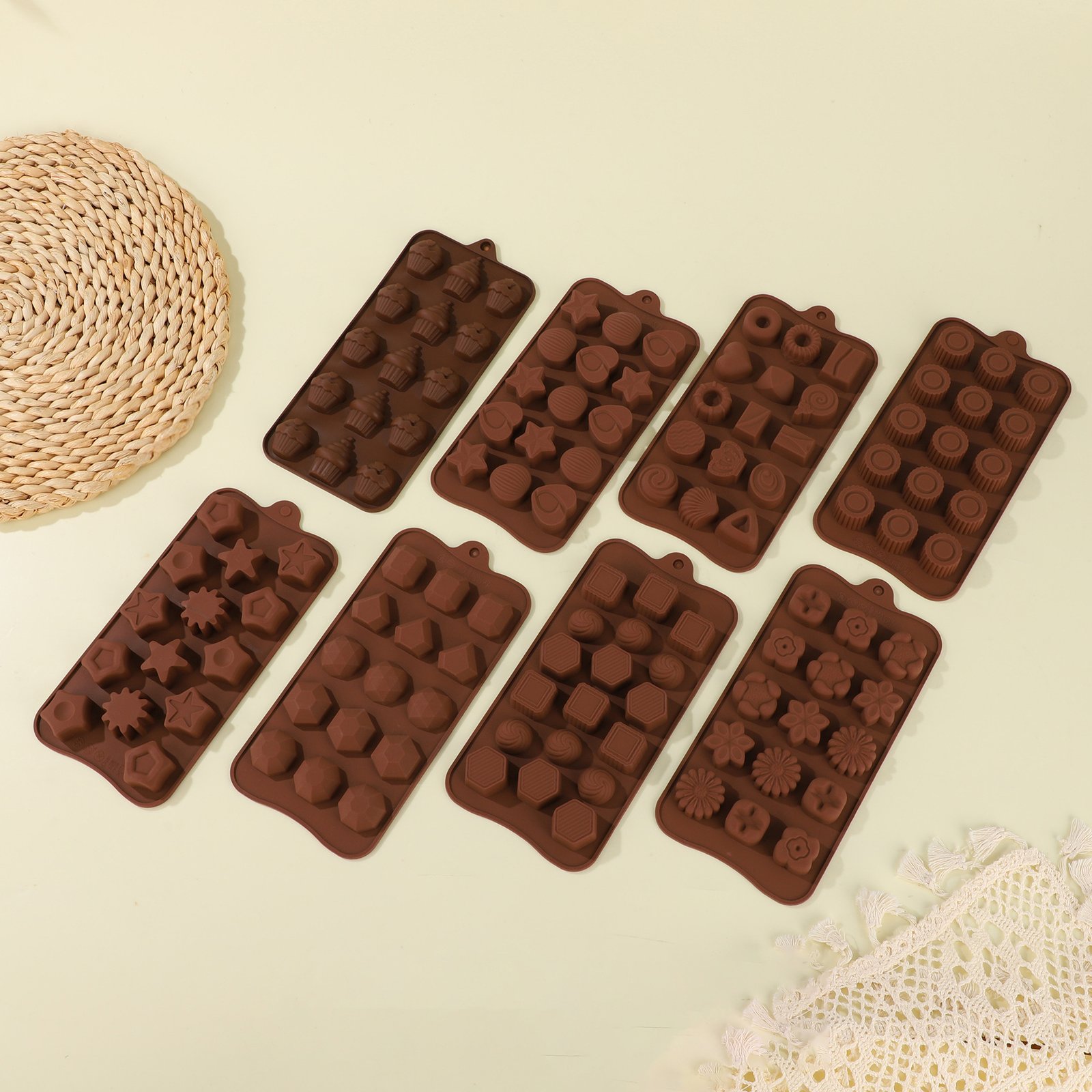 Silicone chocolate mold cavity detail